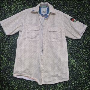 Casual Beige Button Down Shirt for Men